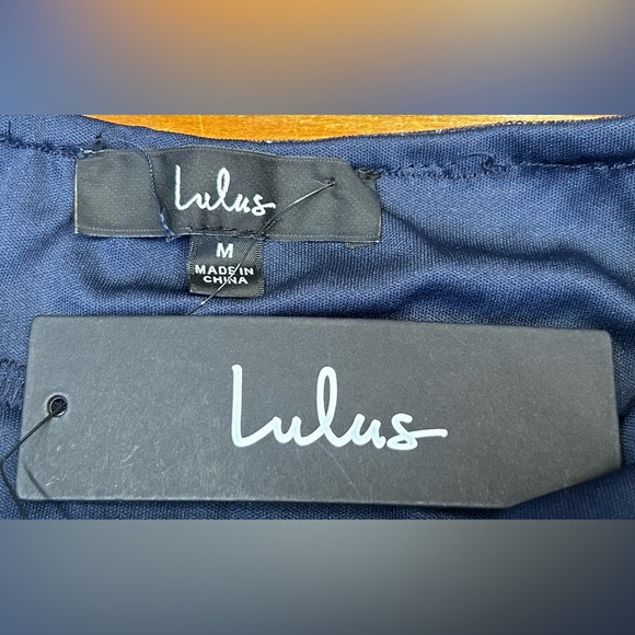 NWT Lulus Sweet Magic Navy Blue Glitter Tiered Tulle Halter Mini Dress, Medium - Picture 11 of 14